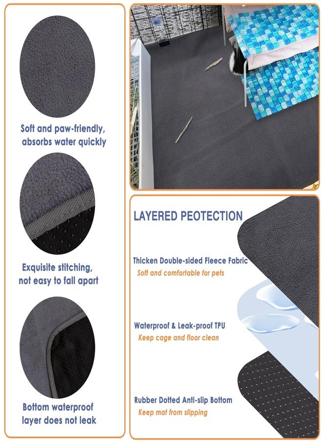 Mooydee Guinea Pig Fleece Cage Liners, Washable Reusable Leakproof Guinea Pig Bedding Super Absorbent Guinea Pig Pee Pads Anti Slip Mat for Small Animals Rabbit Hamster Rat - 2 Pack 48" x 24" - Image 3